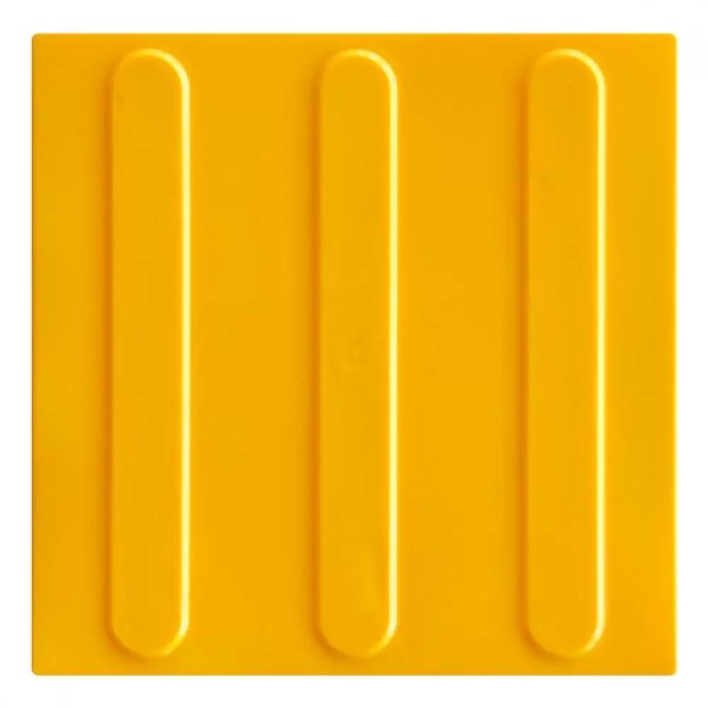 Piso PVC Tátil Direcional Amarelo 25x25 cm