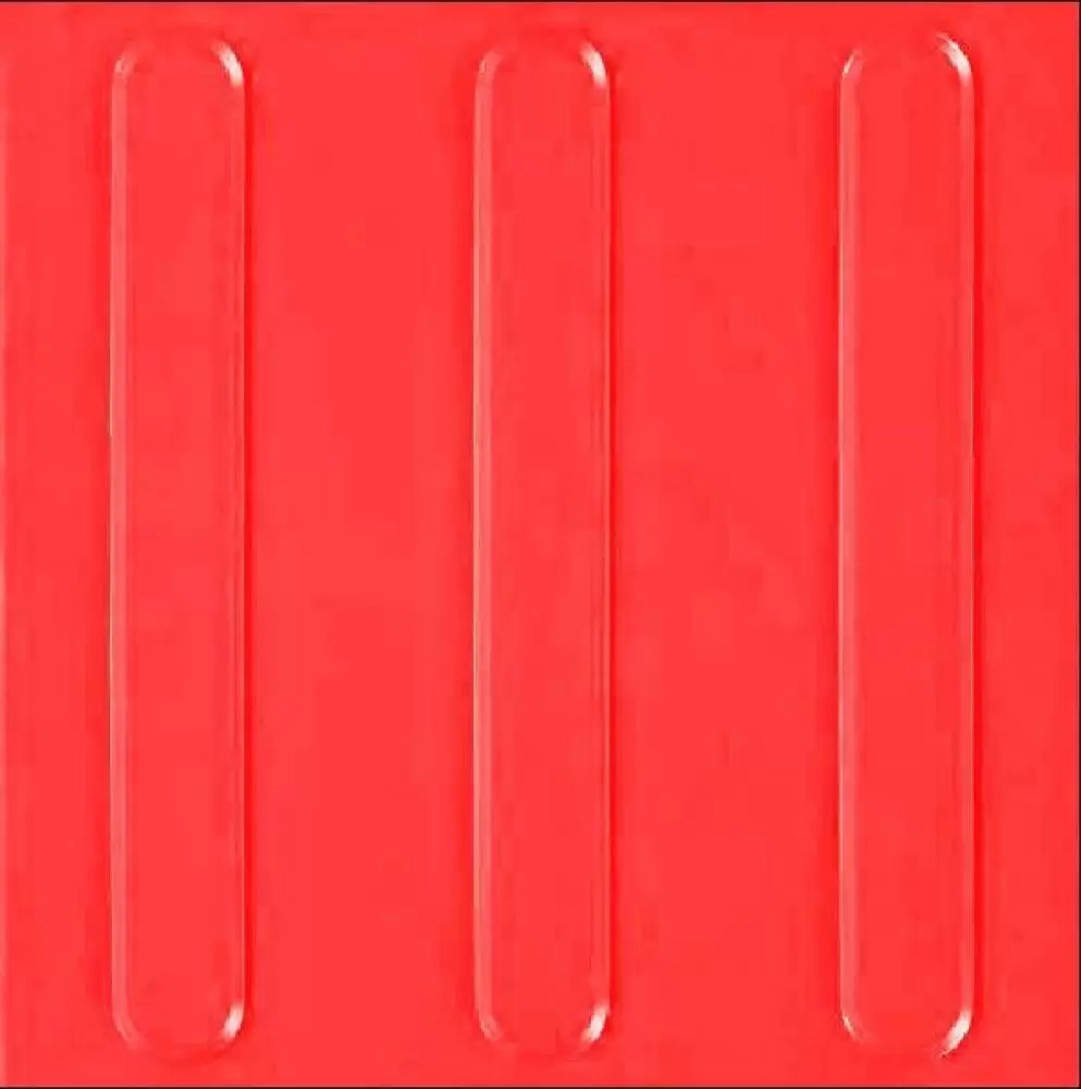 Piso PVC Tátil Direcional Vermelho 25x25 cm
